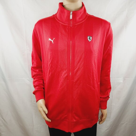 Puma Scuderia Ferrari Race T7 Track Jacket Red Black 620988-02 Size XXL Men's - Picture 1 of 14
